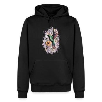 Bunter Kolibri Vogel für Ornithologe - Männer Premium Bio Hoodie - Schwarz - Vorne - Nico (187cm)