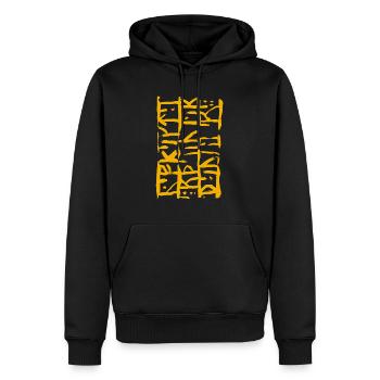 Runen - Männer Premium Bio Hoodie - Schwarz - Vorne - Nico (187cm)