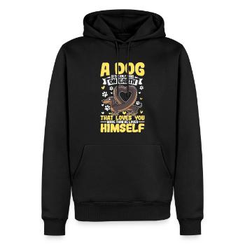 Dackel Liebe Dackel Spruch Hundespruch - Männer Premium Bio Hoodie - Schwarz - Vorne - Nico (187cm)