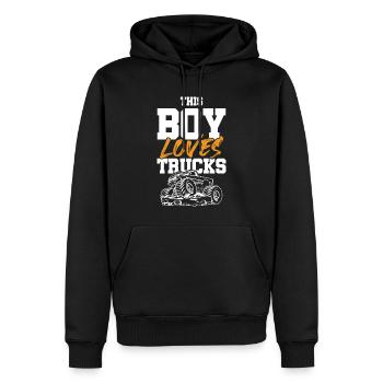 der junge liebt trucks - Männer Premium Bio Hoodie - Schwarz - Vorne - Nico (187cm)
