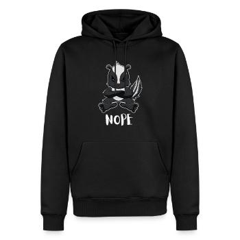 Non Drôle Paresseux Skunk - Sweat à capuche Premium bio Homme - noir - Devant - Nico (187cm)