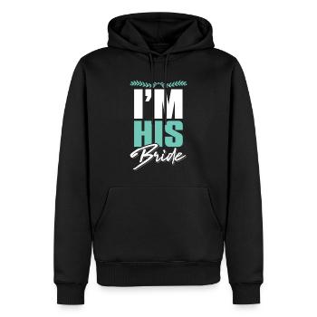 Je suis son couple de femmes - Sweat à capuche Premium bio Homme - noir - Devant - Nico (187cm)