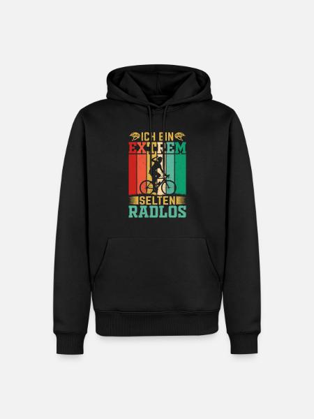 Ich bin selten Radlos - Männer Premium Bio Hoodie - Schwarz