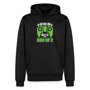 Le joueur de jeu Papa père a atteint le niveau de papa de 2 - Sweat à capuche Premium bio Homme - noir - Devant - Nico (187cm)