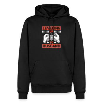 Gaming Gamer Ehemann Heirat Leveling Up To Husband - Männer Premium Bio Hoodie - Schwarz - Vorne - Nico (187cm)