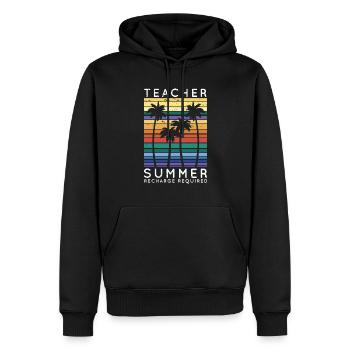 Teacher Summer Recharge Required Vacay Mode Beach - Männer Premium Bio Hoodie - Schwarz - Vorne - Nico (187cm)