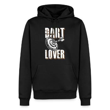 dart liebe - Männer Premium Bio Hoodie - Schwarz - Vorne - Nico (187cm)