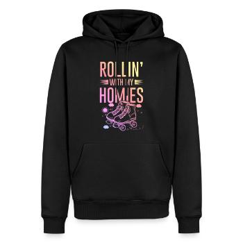 Reine du patin à roues alignées - Sweat à capuche Premium bio Homme - noir - Devant - Nico (187cm)