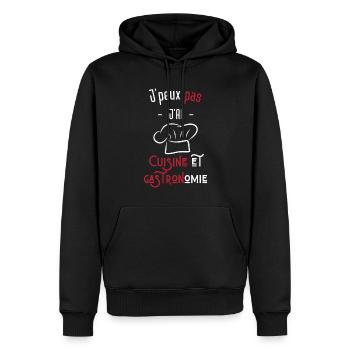 j'peux pas j'ai cuisine et gastronomie - Sweat à capuche Premium bio Homme - noir - Devant - Nico (187cm)