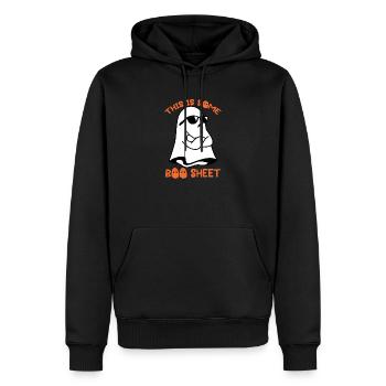 Halloween Ghost Funny Ceci est une feuille de boo - Sweat à capuche Premium bio Homme - noir - Devant - Nico (187cm)