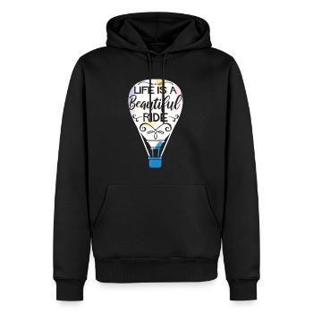 Heißluftballon fahren | Ballonfahrt Geschenkideen - Männer Premium Bio Hoodie - Schwarz - Vorne - Nico (187cm)