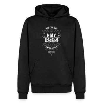 Les Legendes sont nees en Mai 1984 40th Birthday - Sweat à capuche Premium bio Homme - noir - Devant - Nico (187cm)
