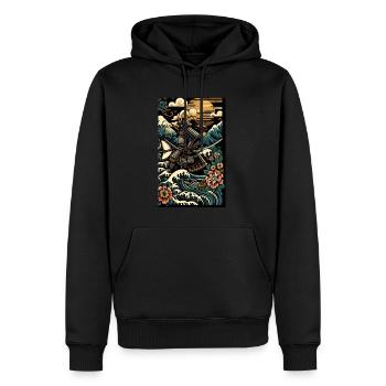 Japanese Samurai Warrior Mokuhaga - Männer Premium Bio Hoodie - Schwarz - Vorne - Nico (187cm)