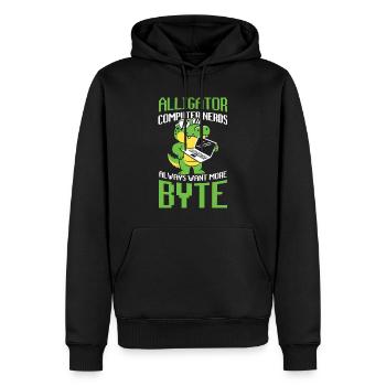 Alligator Computer Nerd Byte für Krokodil Fan - Männer Premium Bio Hoodie - Schwarz - Vorne - Nico (187cm)
