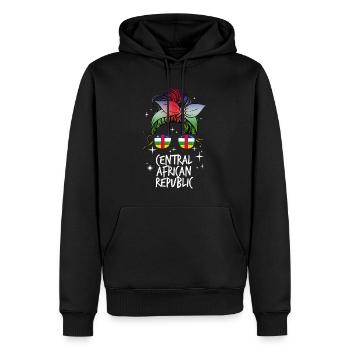 République Centrafricaine - Sweat à capuche Premium bio Homme - noir - Devant - Nico (187cm)