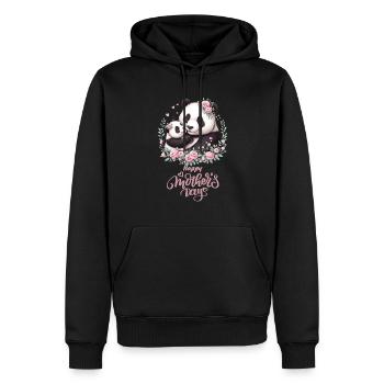 Happy Mother's Day Floral Wreath Mum Panda - Männer Premium Bio Hoodie - Schwarz - Vorne - Nico (187cm)