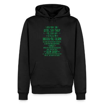 Ich Bin Ein Stolzer Chef Von Tollen Mitarbeitern - Männer Premium Bio Hoodie - Schwarz - Vorne - Nico (187cm)