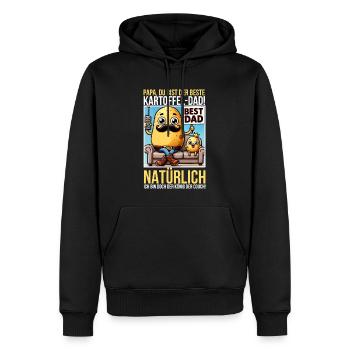 Papa du bist der beste Kartoffel Dad - Vatertag - Männer Premium Bio Hoodie - Schwarz - Vorne - Nico (187cm)