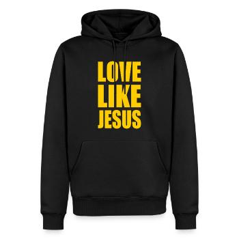 Love like jesus - Männer Premium Bio Hoodie - Schwarz - Vorne - Nico (187cm)