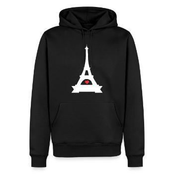 Paris France Eiffel Tower - Men’s Premium Organic Hoodie - black - Front - Nico (187cm)