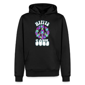 Âme hippie - Sweat à capuche Premium bio Homme - noir - Devant - Nico (187cm)