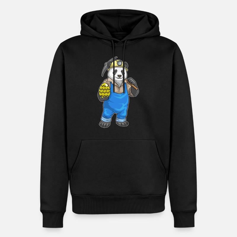 Panda Easter Mining - Sweat à capuche Premium bio Homme - noir