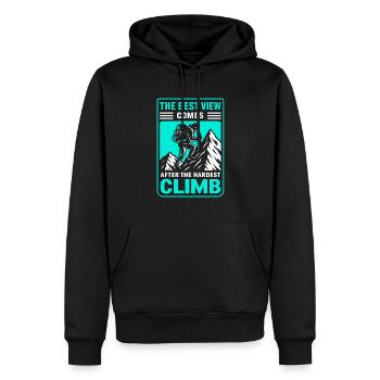 Beste Aussicht nach harter Tour - Männer Premium Bio Hoodie - Schwarz - Vorne - Nico (187cm)