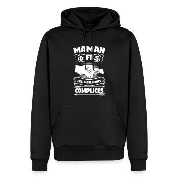 Mama & Sohn Familie Mama Geschenk - Männer Premium Bio Hoodie - Schwarz - Vorne - Nico (187cm)