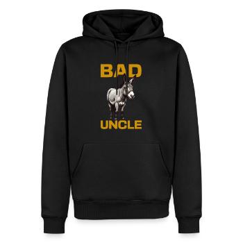 Bad Ass Uncle Cool Donkey - Men’s Premium Organic Hoodie - black - Front - Nico (187cm)