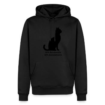 Schwarze Katze - 80 % Baumwolle 20 % Katzenhaare - Männer Premium Bio Hoodie - Schwarz - Vorne - Nico (187cm)
