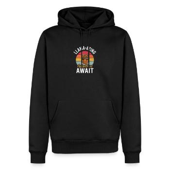 Alpaka Llama Vintage Animal Sprüche - Männer Premium Bio Hoodie - Schwarz - Vorne - Nico (187cm)