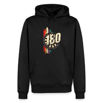 Fléchettes 180 Jeu de fléchettes Triple Dart Dartpfeil - Sweat à capuche Premium bio Homme - noir - Devant - Nico (187cm)