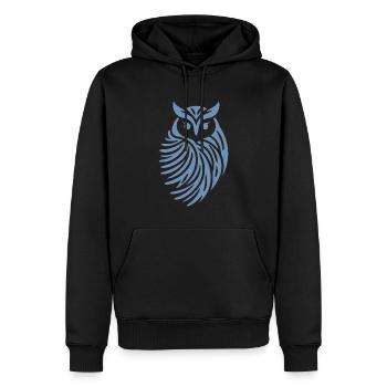 Minimalistische Eule Abstrakte Silhouette - Männer Premium Bio Hoodie - Schwarz - Vorne - Nico (187cm)