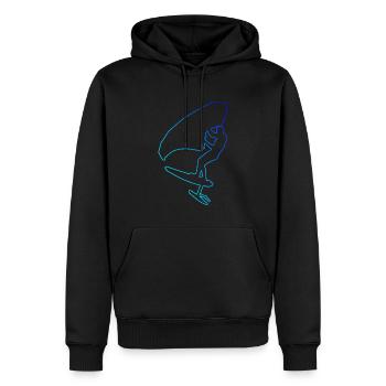 Hommes foilwing hydroptère wingsurf femmes wingfoil - Sweat à capuche Premium bio Homme - noir - Devant - Nico (187cm)