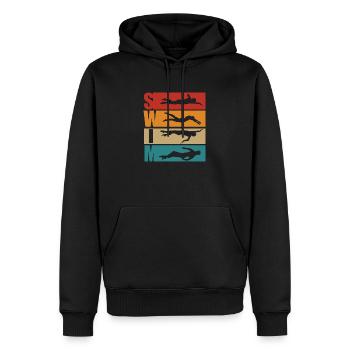 Schwimmer Wassersport - Männer Premium Bio Hoodie - Schwarz - Vorne - Nico (187cm)