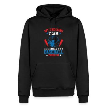 baseball alkohol team - Männer Premium Bio Hoodie - Schwarz - Vorne - Nico (187cm)