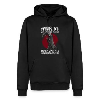 Professionnellement, je voulais faire des gens Grim Reaper - Sweat à capuche Premium bio Homme - noir - Devant - Nico (187cm)
