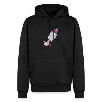 Licorne à propulsion naturelle - Sweat à capuche Premium bio Homme - noir - Devant - Nico (187cm)