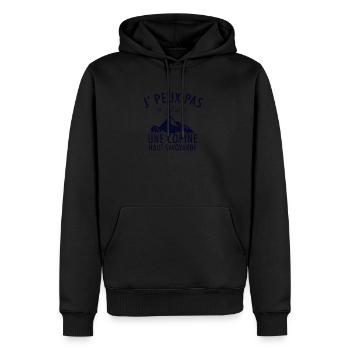 J'PEUX PAS J'ai une copine HAUT-SAVOYARDE - Sweat à capuche Premium bio Homme - noir - Devant - Nico (187cm)