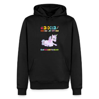 2022 Ich Bin Jetzt Ein Kindergartenkind Einhorn - Männer Premium Bio Hoodie - Schwarz - Vorne - Nico (187cm)