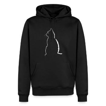 Chat, Motif De Chat - Sweat à capuche Premium bio Homme - noir - Devant - Nico (187cm)