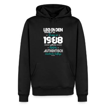 35. Geburtstag - Legenden wurden im Januar 1988 - Männer Premium Bio Hoodie - Schwarz - Vorne - Nico (187cm)
