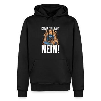 Computer sagt nein! Lustiger Serien Fan - Männer Premium Bio Hoodie - Schwarz - Vorne - Nico (187cm)