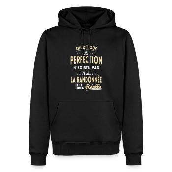 La Perfection n'existe pas Randonnée est Réelle - Sweat à capuche Premium bio Homme - noir - Devant - Nico (187cm)