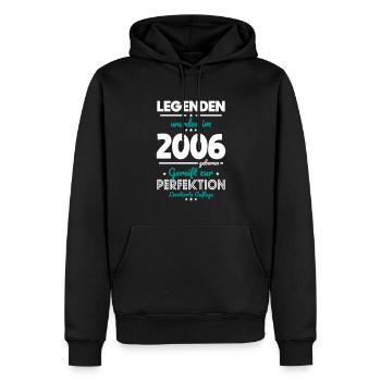 18. Geburtstag - Legenden wurden im 2006 - Männer Premium Bio Hoodie - Schwarz - Vorne - Nico (187cm)