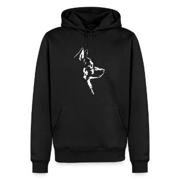 Husky chien chien Sibérien Husky Wilsigns - Sweat à capuche Premium bio Homme - noir - Devant - Nico (187cm)