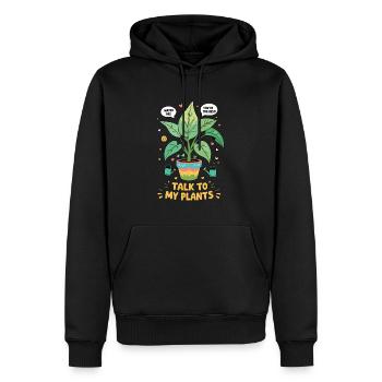 Parlez à mes plantes - Sweat à capuche Premium bio Homme - noir - Devant - Nico (187cm)