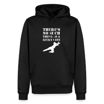 Floorball - Sweat à capuche Premium bio Homme - noir - Devant - Nico (187cm)