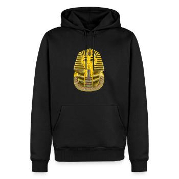 Pharao - Männer Premium Bio Hoodie - Schwarz - Vorne - Nico (187cm)
