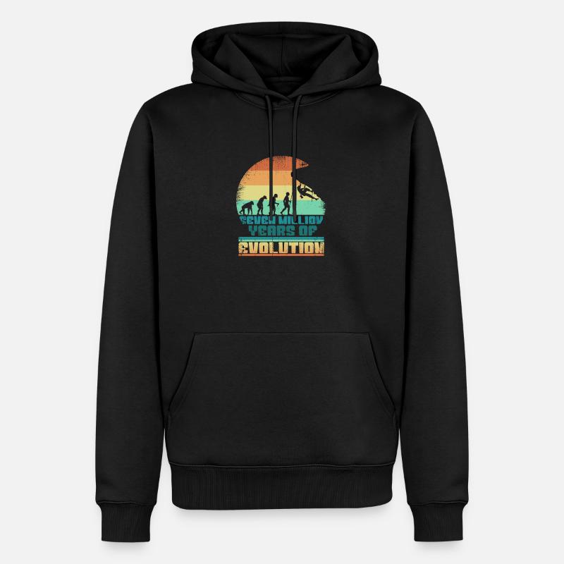 Kletterer Klettern Bouldern Evolution 005-144 - Männer Premium Bio Hoodie - Schwarz